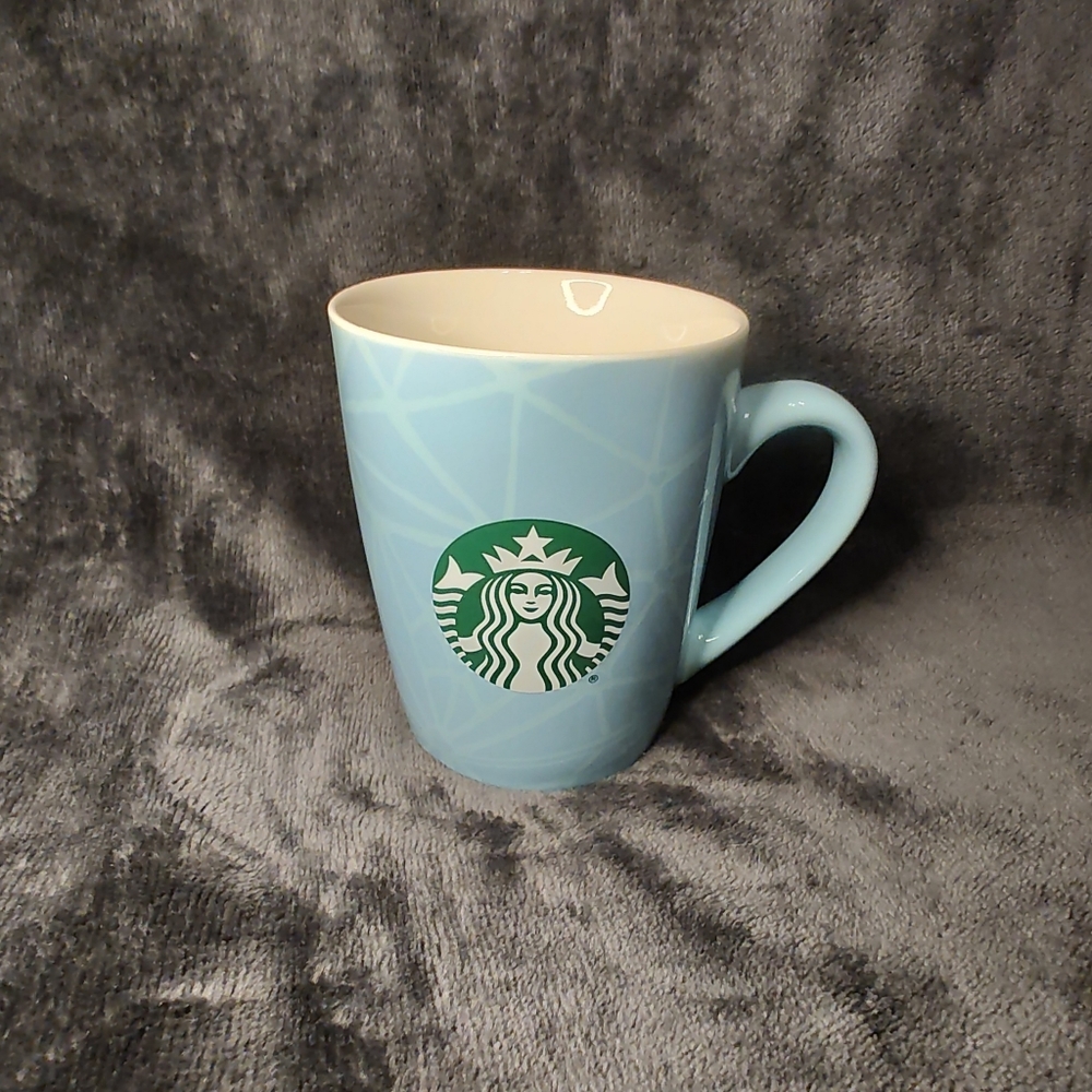 Starbucks 2021 Geometric Heart Blue Aqua Siren Logo 10 Oz Ceramic Coffee Tea mug